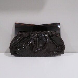 Vintage Trotting Brown Crocodile Clutch